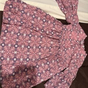 Pink Patterned Kids Casual Dress
